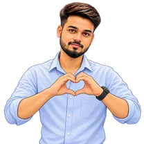 Cartoon of Kousigan making a heart with his hands